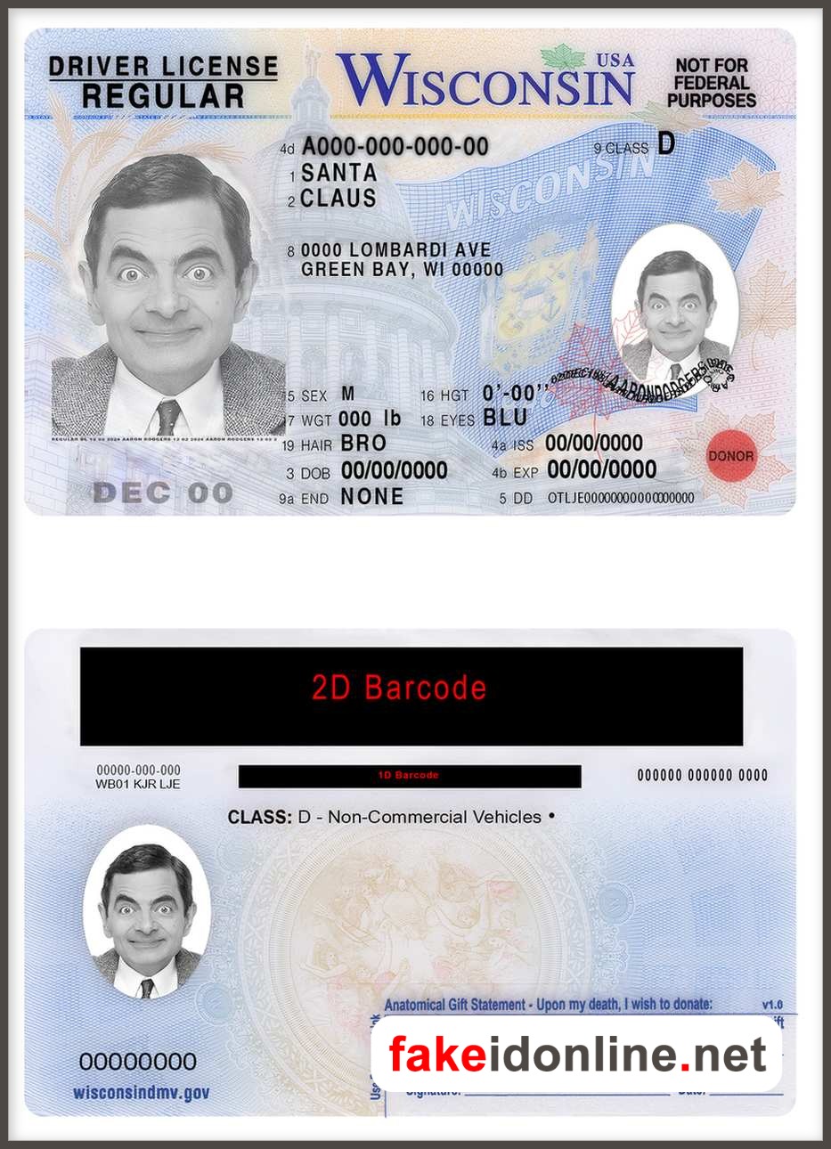 Wisconsin Driver License PSD Template